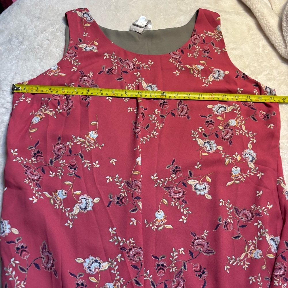 Sale! NEW Chico's Blouse 2 (Large/12) Pink Floral Sleeveless Reversible Tan Boho - Picture 13 of 15